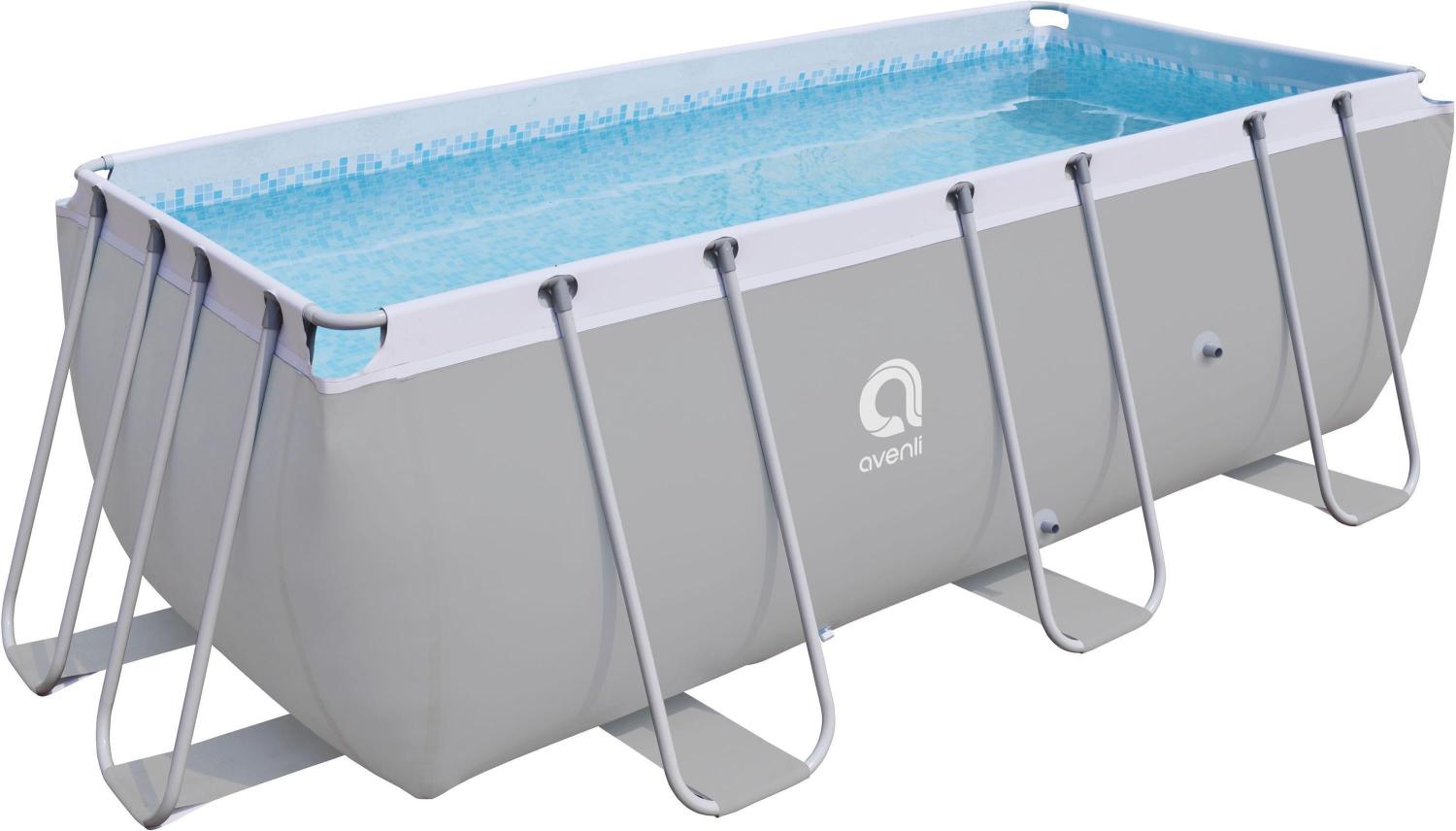 Avenli Frame Rectangular Pool 400 x 200 x 99 cm, Aufstellpool, rechteckig, ohne Pumpe, Ersatzpool, grau Bild 1