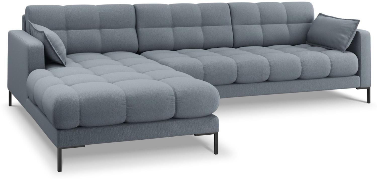 Micadoni 5-Sitzer Ecke links Sofa Mamaia | Bezug Light Blue | Beinfarbe Black Metal Bild 1