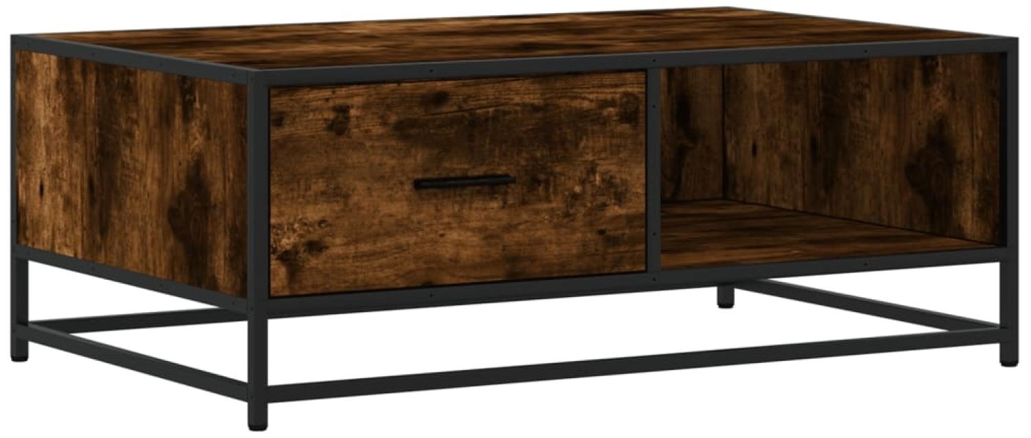 vidaXL Couchtisch Räuchereiche 90x57x35 cm Holzwerkstoff und Metall 848756 Bild 1