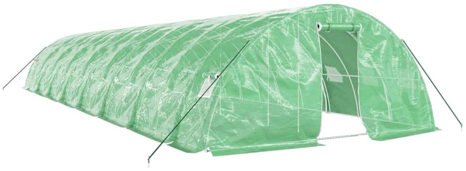 vidaXL Gewächshaus mit Stahlrahmen Grün 80 m² 16x5x2,3 m 3188089 Bild 1