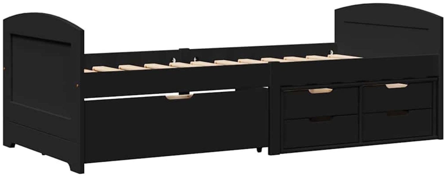 vidaXL Tagesbett mit 5 Schubladen ohne Matratze IRUN Schwarz 90x200cm 3314682 Bild 1