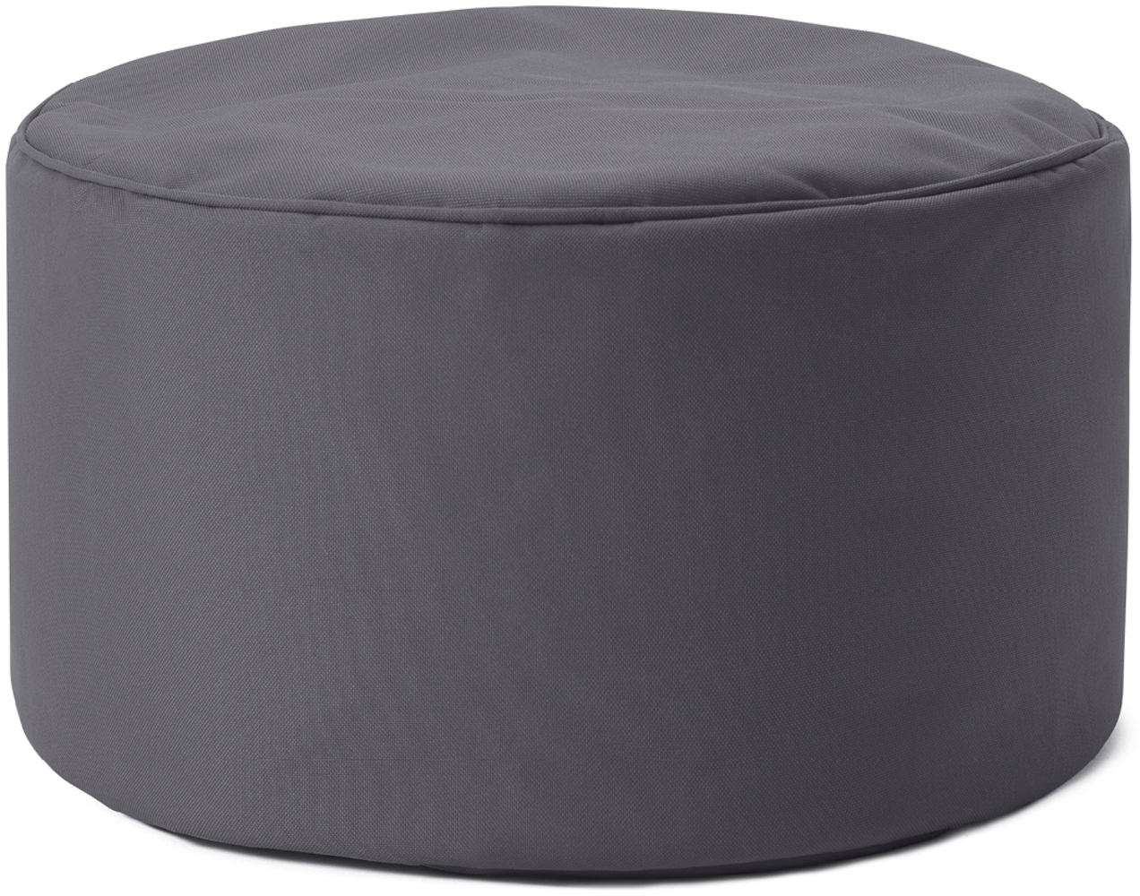 Lumaland Indoor Outdoor Sitzhocker 25x45 cm - Runder Sitzpouf, Sitzsack Bodenkissen, Sitzkissen, Bean Bag Pouf - Wasserabweisend - Pflegeleicht - ideal für Kinder und Erwachsene - Anthrazit Bild 1