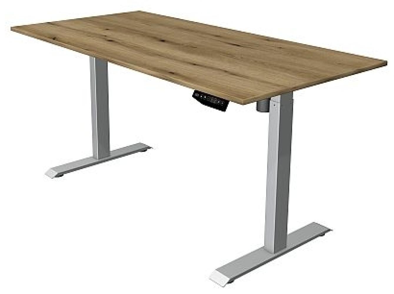 Kerkmann Schreibtisch Sitz-Stehtisch MOVE 1 silber 160x80x74-123cm elektr. höhenverstellbar asteiche Bild 1