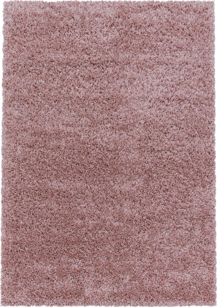 Hochflor Teppich Sima rechteckig - 160x230 cm - Rosa Bild 1