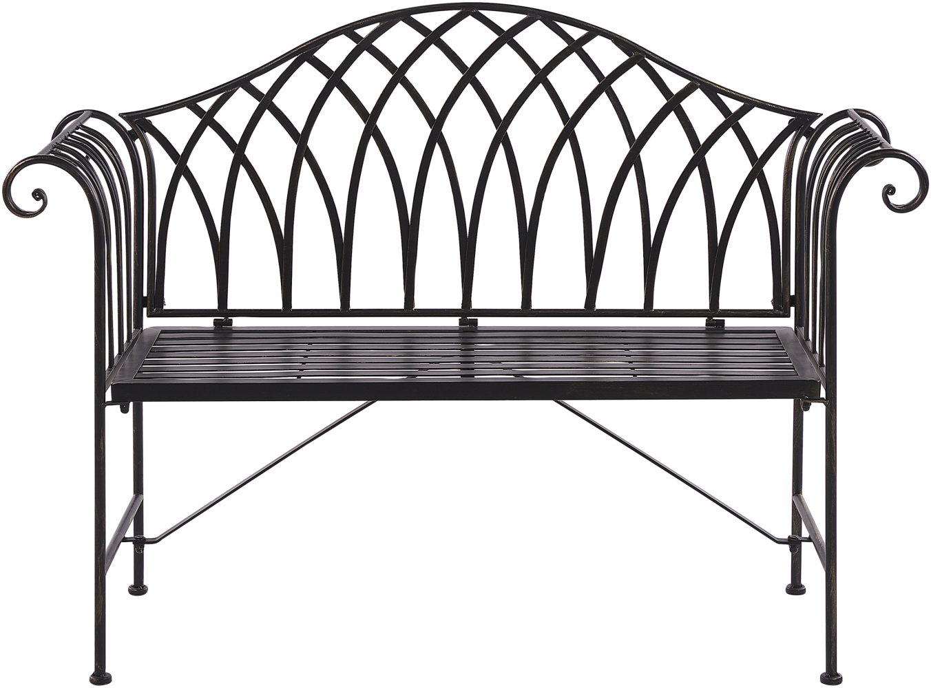 Gartenbank MILAZZO 130 cm Metall Schwarz Bild 1