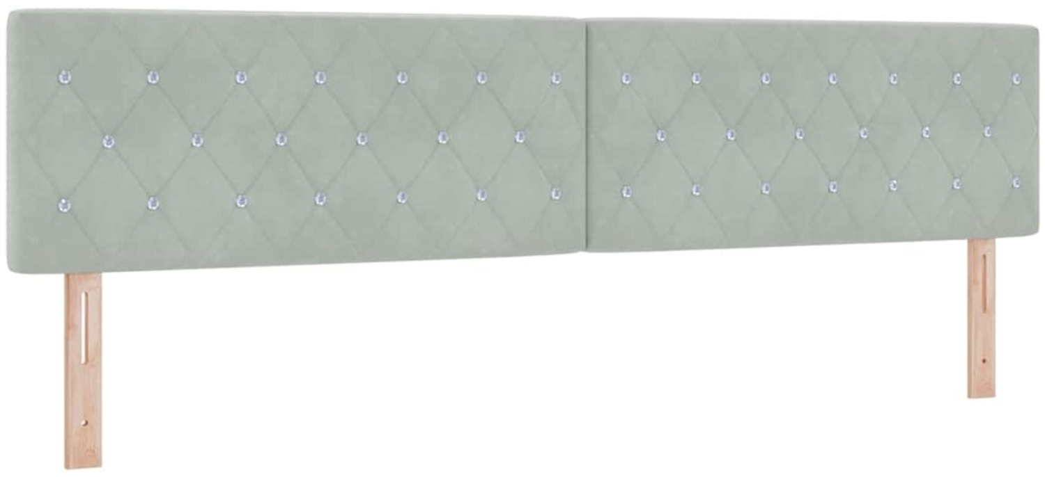 vidaXL Boxspringbett mit Matratze Schwarz 100x200 cm Velvet Hellgrau 3341432 Bild 1