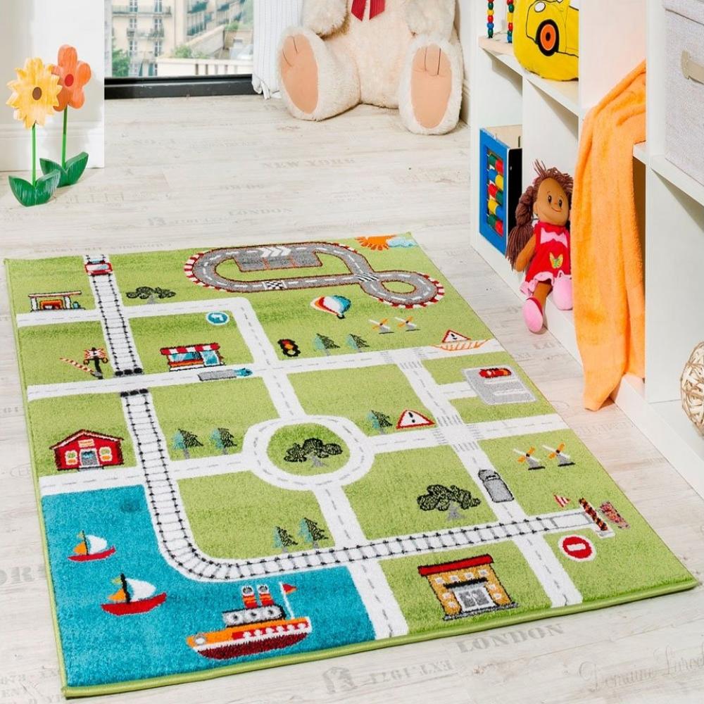 Paco Home Kinderteppich ECE Straße 994, rechteckig, Höhe: 14 mm, Kurzflor, Straßen-Spiel-Teppich, Kinderzimmer Bild 1