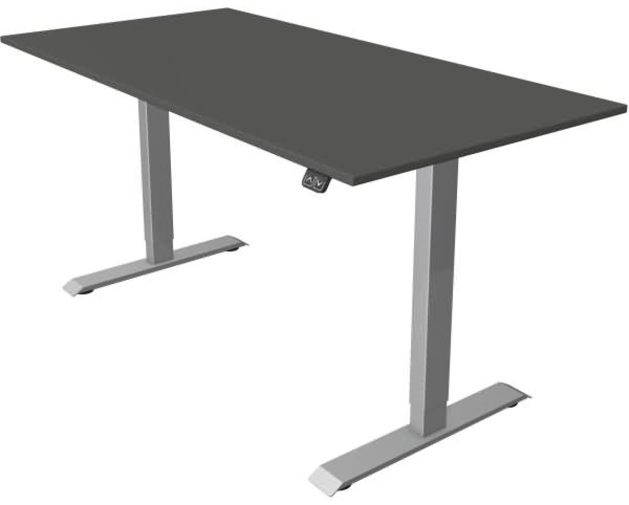 Kerkmann Schreibtisch Sitz-Stehtisch MOVE 1 silber 160x80x74-123cm elektr. höhenverstellbar anthrazit Bild 1