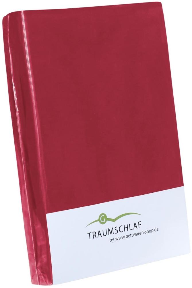 Traumschlaf Spannbettlaken Jersey Elasthan Stretch|180x200 - 200x220 cm| bordeaux Bild 1