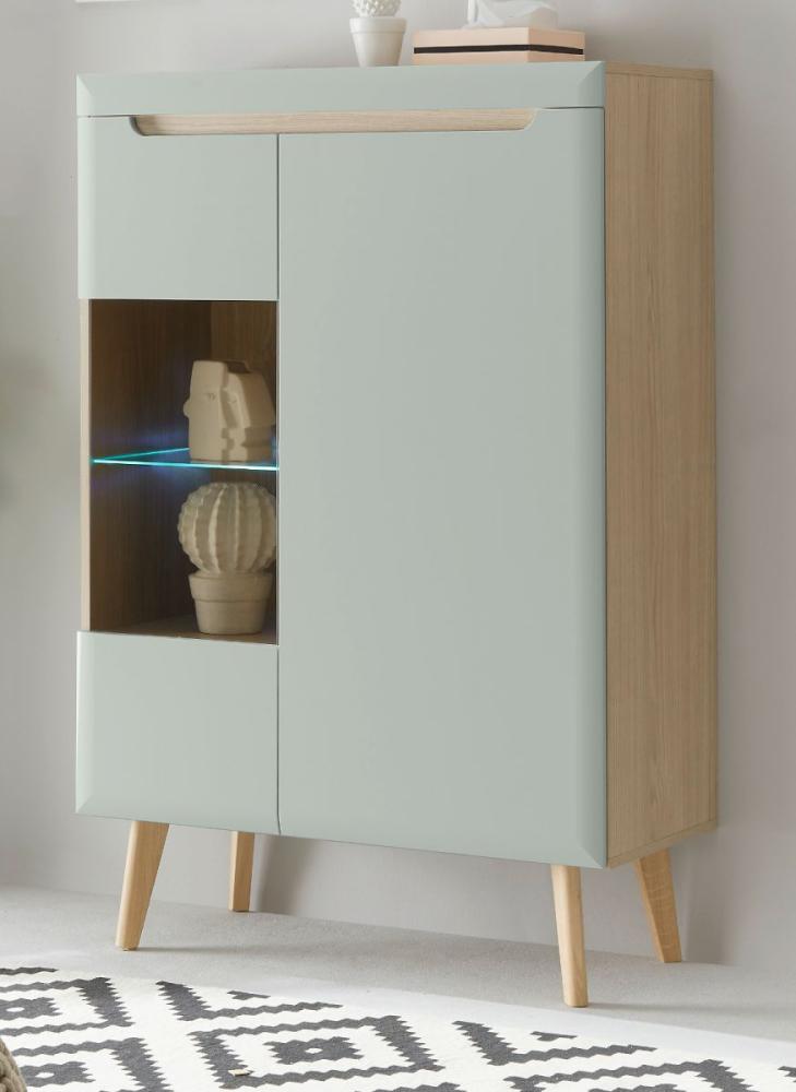 Highboard Isgard in Pistazie und Eiche 90 x 134 cm Bild 1