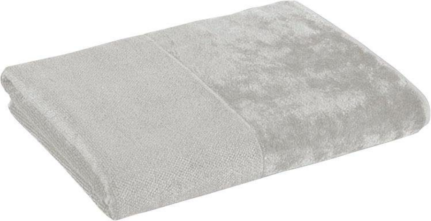 möve Handtuch Bamboo Luxe mit Veloursbordüre Silber 50x100 Bild 1
