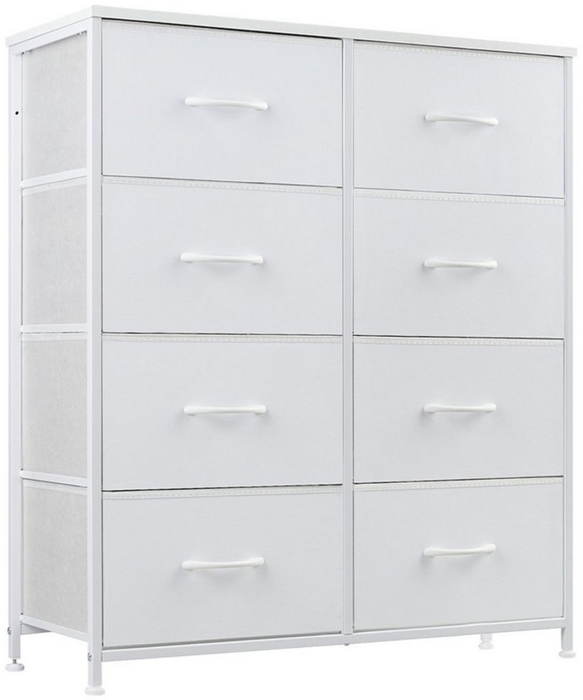 SURFOU Kommode Schubkastenkommode mit 8 Schubladen Sideboard Mehrzweckschrank (mit Metallgestell Schubladen aus Stoff, Schubladenschrank), für Schlafzimmer, Wohnzimmer, Kinderzimmer, Flur, Aufbewahrungsschrank Bild 1