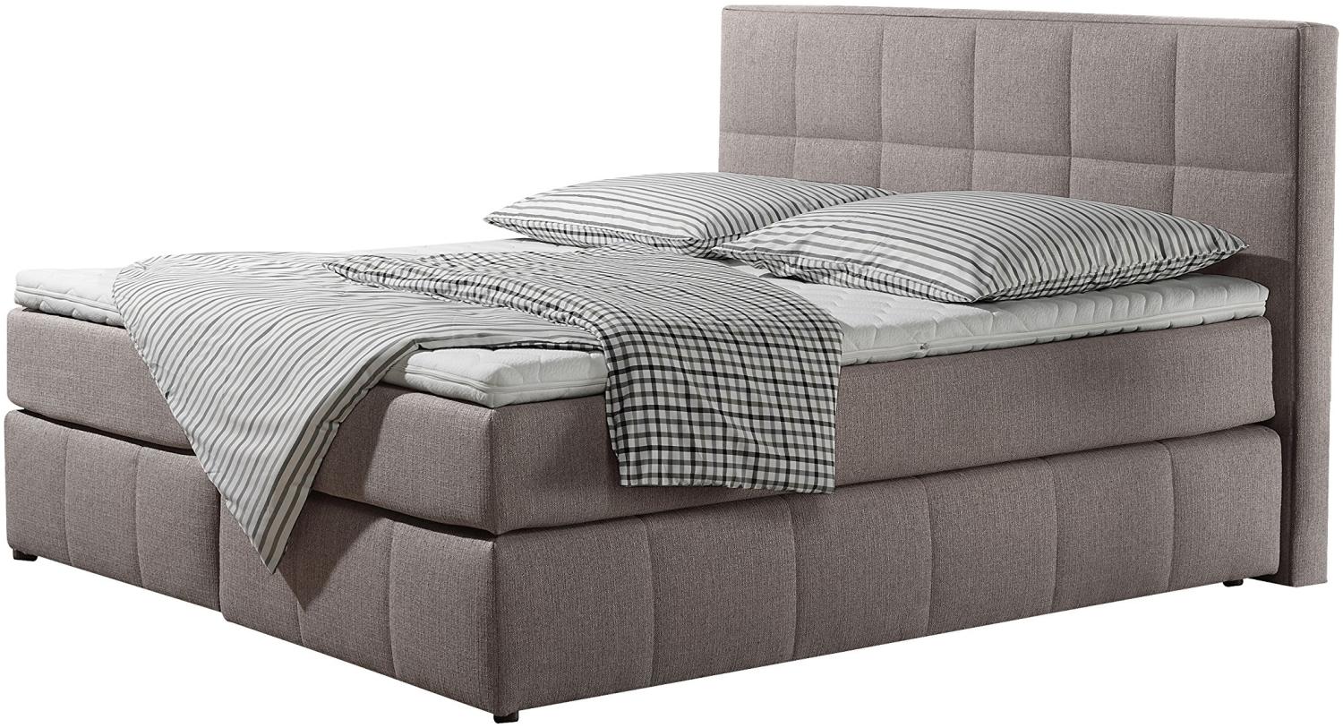 Maintal Boxspringbett Casano, 160 x 200 cm, Strukturstoff, Bonellfederkern Matratze h3, beige Bild 1