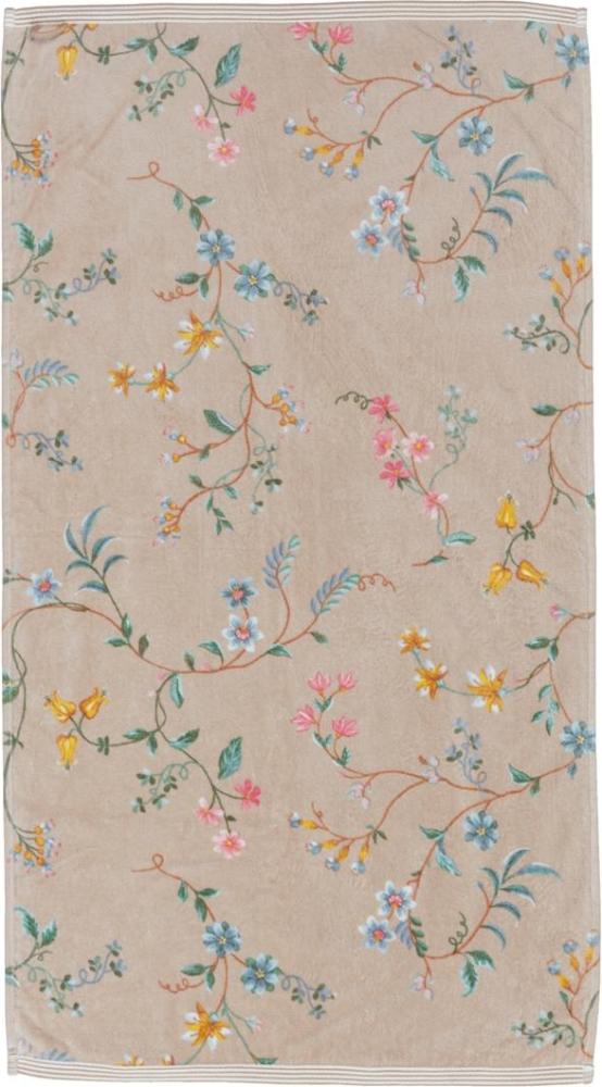 PIP Studio Handtuch Les Fleurs Khaki 55x100 cm Blumenranke Blütenrispen Bild 1