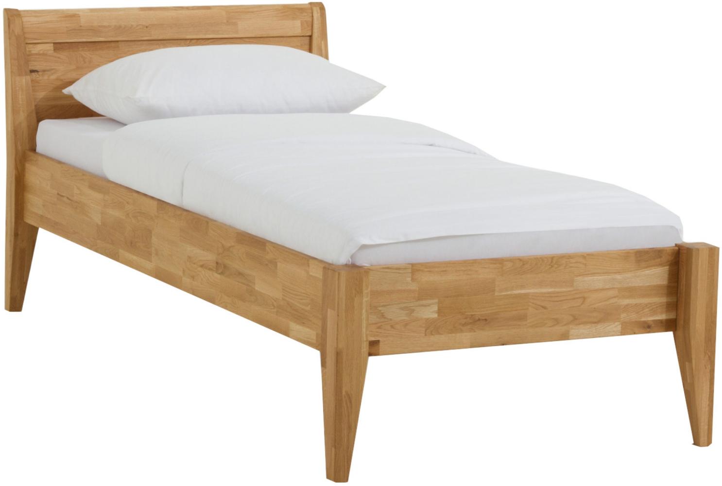 Dico Massivholz Einzelbett Komfortbett Seniorenbett 450.03 Wildeiche Honig geölt Größe 120x190 cm Bild 1