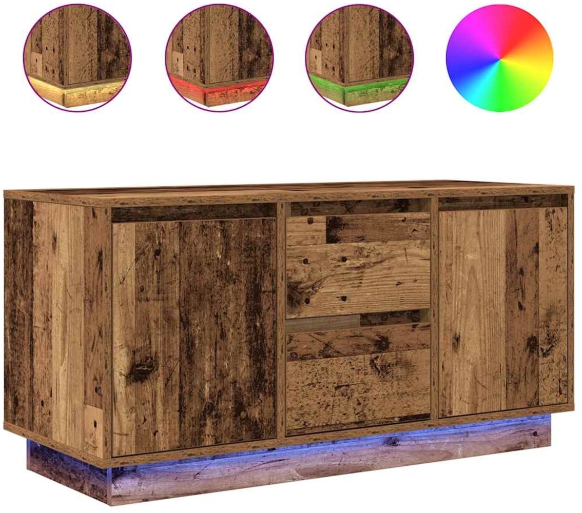 vidaXL TV-Schrank mit LED-Leuchten Altholz-Optik 100x41x50 cm 861416 Bild 1