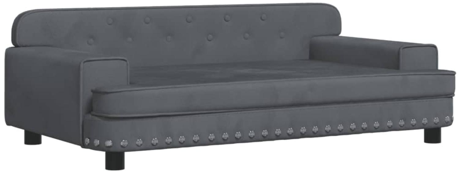 vidaXL Kindersofa Dunkelgrau 90x53x30 cm Samt 3196281 Bild 1