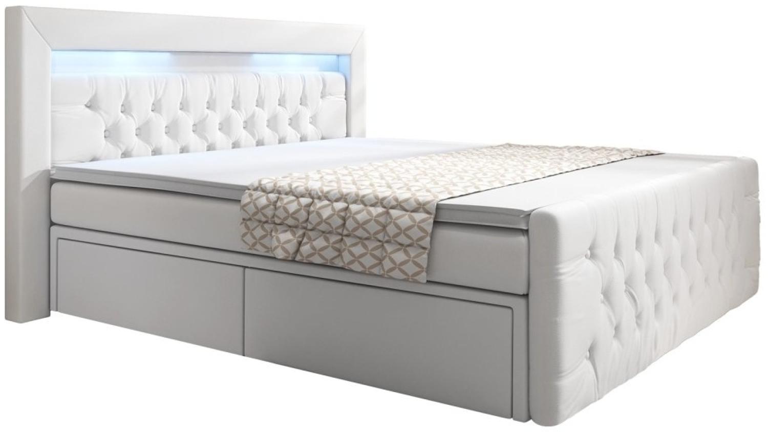 Boxspringbett Sera mit LED und Stauraum 160x200 H3 Braun Bild 1