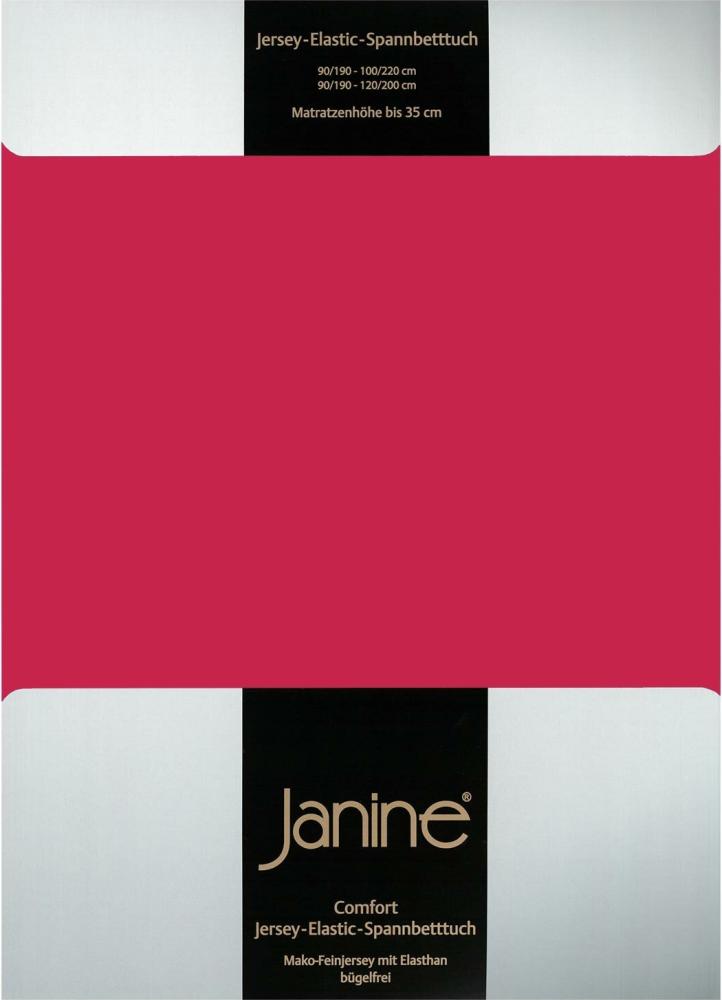 Janine Jersey Elastic Spannbetttuch|140x200 cm - 160x220 cm| rot Bild 1