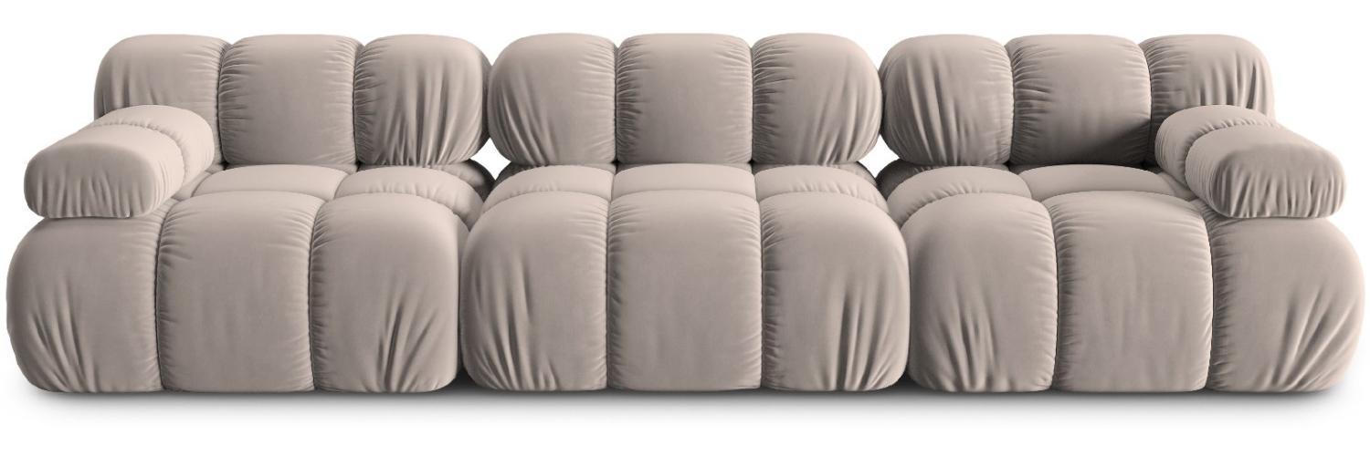 Micadoni Modulares Sofa Bellis 3-Sitzer Samtstoff Beige Bild 1