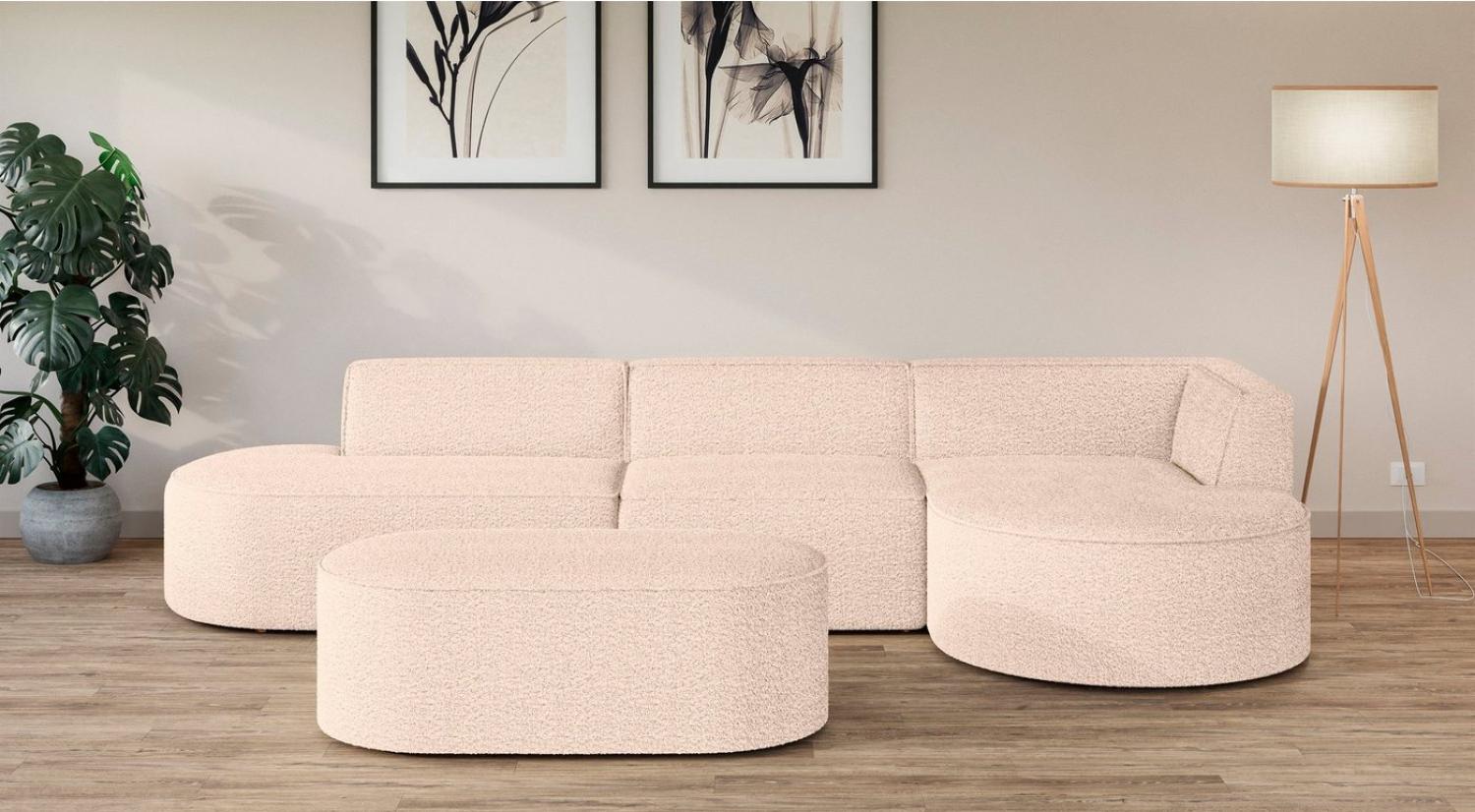 andas Ecksofa Ecksofa EIVIND mit Ottomane rechts/links, Maße: B/H/T 343/159/72 cm, L-Form mit Wellenunterfederung, auch in Feincord und Bouclé Bild 1