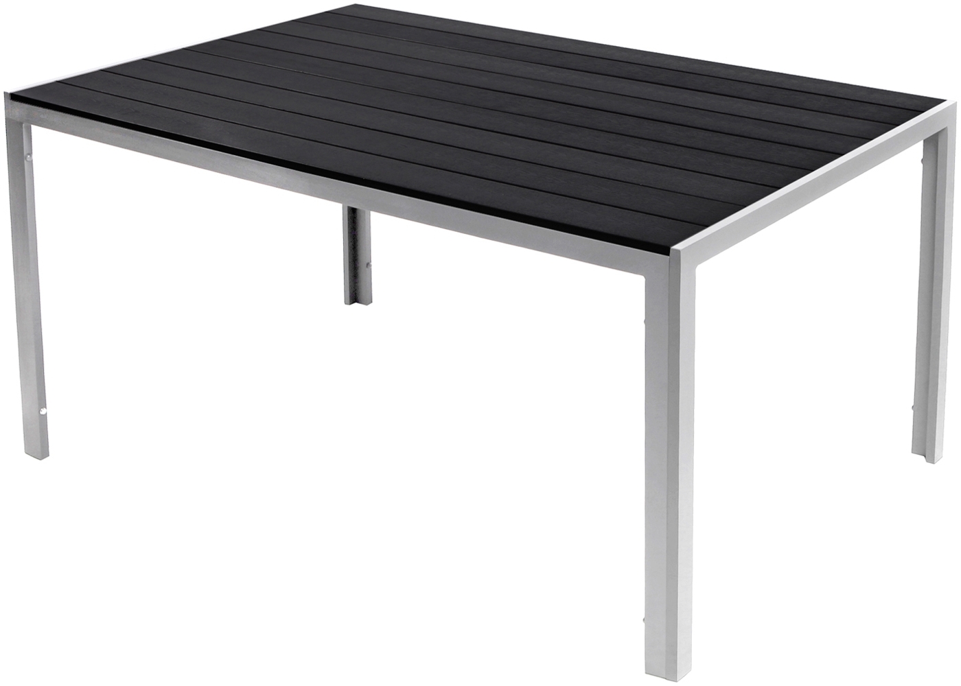 Non-Wood Gartentisch Aluminium Silber / Schwarz 150x90cm Bild 1