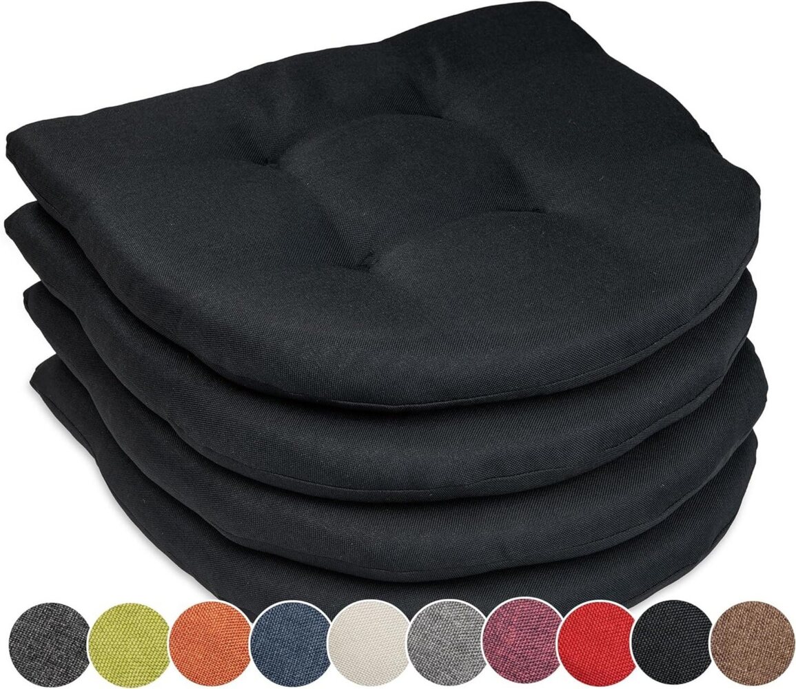 sunnypillow Stuhlkissen 4er Set Auflage 40x40 für Stühle, Bänke in Haus und Garten dick 5cm, Sitzkissen Sitzauflage Stuhlauflage Gartenkissen Esszimmerstuhl Bild 1