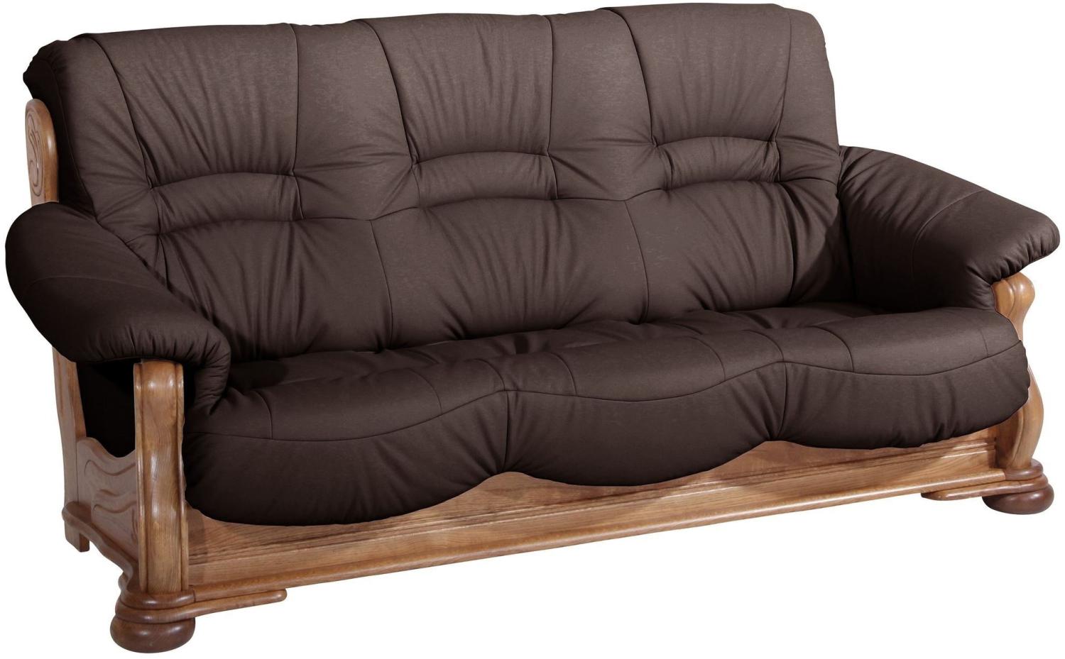 Sofa 3-Sitzer Katlin Bezug Echtleder Eiche rustikal P43 / braun 22765 Bild 1