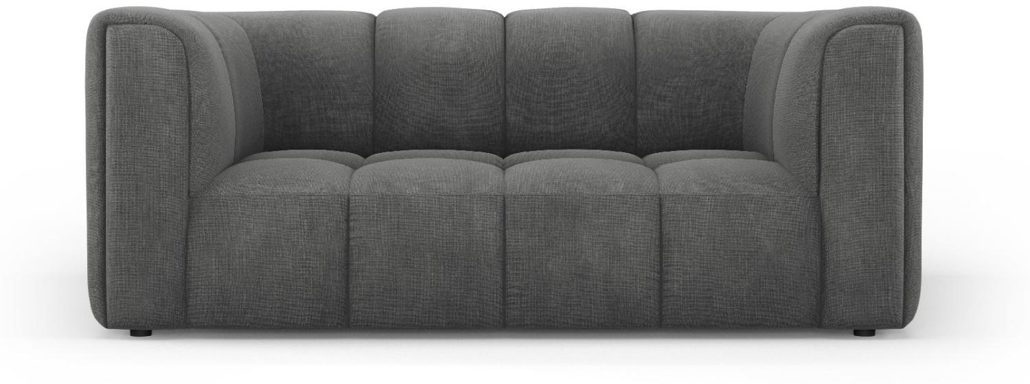 Micadoni Sofa Serena 2-Sitzer Strukturierter Stoff Dunkelgrau Bild 1