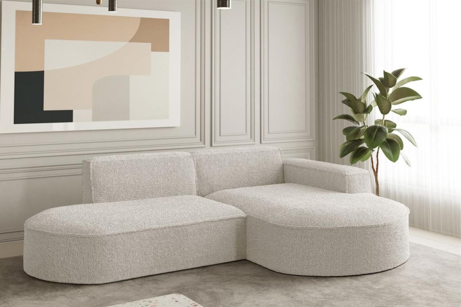 Ecksofa Designersofa PALMA XS in Stoff Ascot Beige Ottomane Rechts / Speed Bild 1