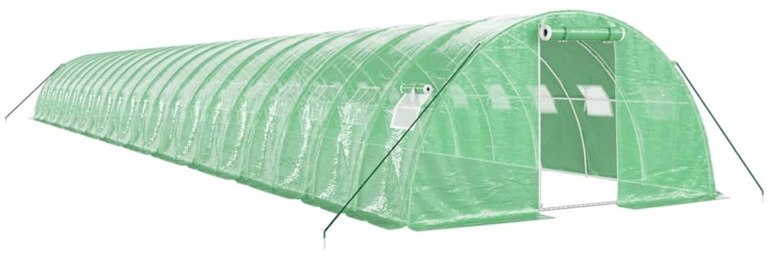 vidaXL Gewächshaus mit Stahlrahmen Grün 88 m² 22x4x2 m 3188070 Bild 1