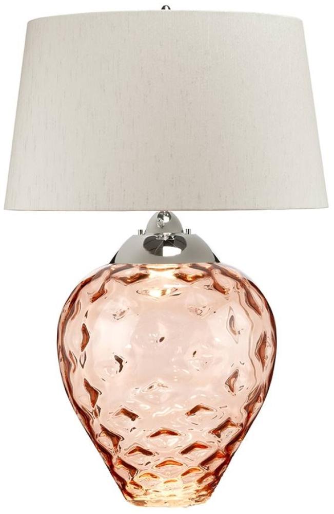 Elstead Samara Tischlampe groß Lachsfarben Schirm taupe 79cm Bild 1