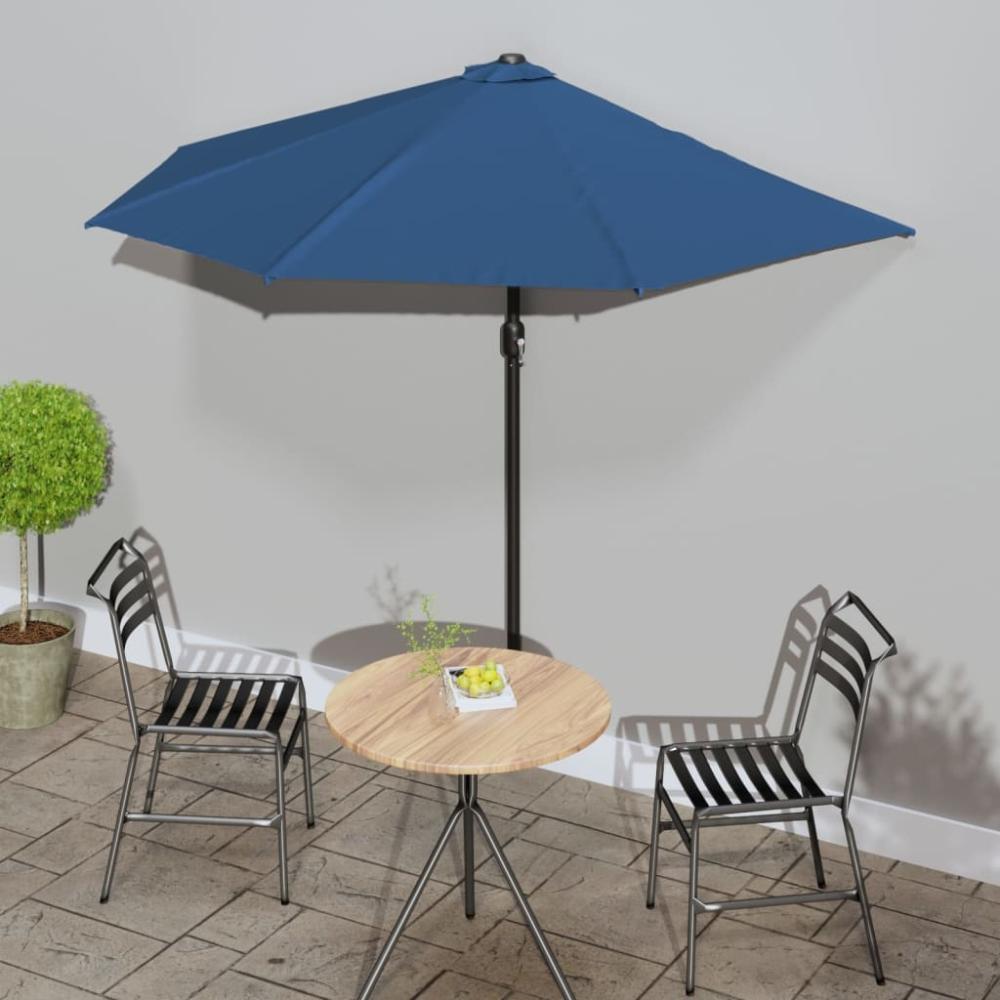 vidaXL Balkon-Sonnenschirm Alu-Mast Blau 270x144x222cm Halbrund 312501 Bild 1