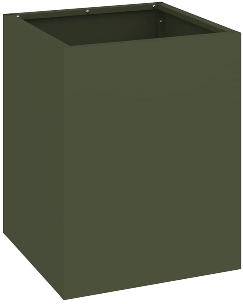 vidaXL Gartenblumentopf Olivgrün 32 x 32 x 40 cm Kaltgewalzter Stahl 876346 Bild 1