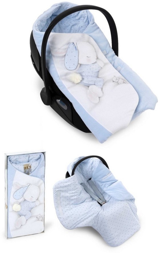 Babyhafen Deckenschlafsack Babyfußsack für Babyschale Babyeinschlagdecke Wattiert Blau Rosa (1 tlg), Hochklassig Bild 1