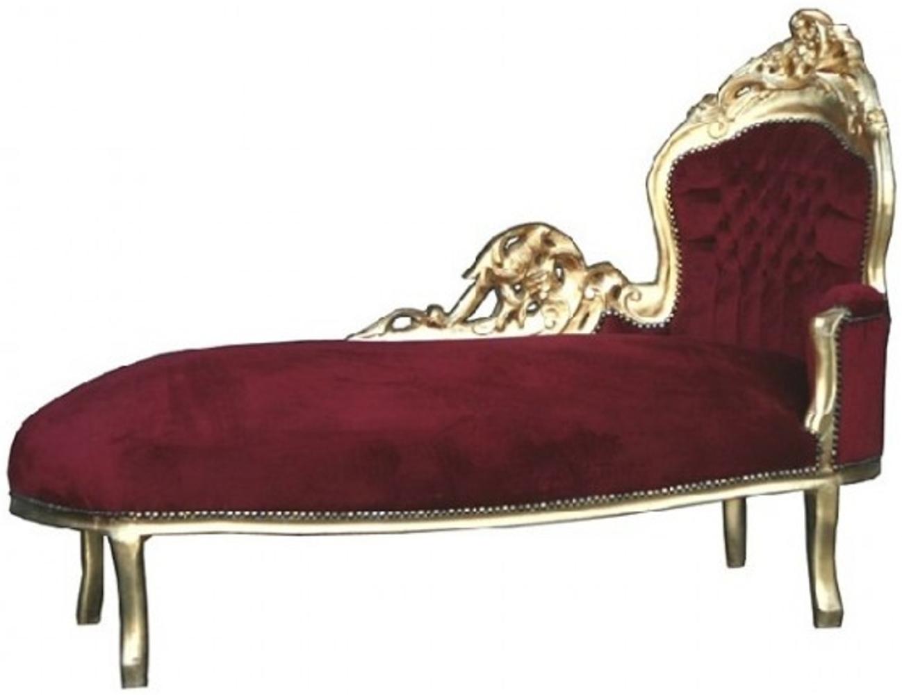 Casa Padrino Barock Chaiselongue, Recamiere "King" Bordeaux/Gold Bild 1