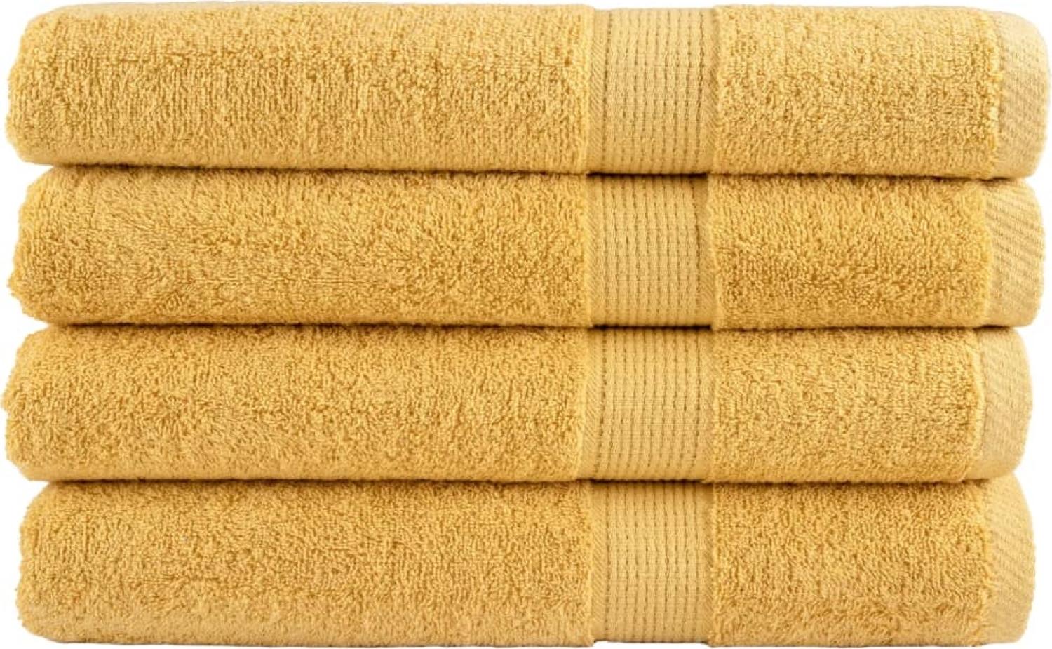 vidaXL Premium-Saunatücher SOLUND 4 Stk Gold 80x200 cm 600 g/m² 137291 Bild 1