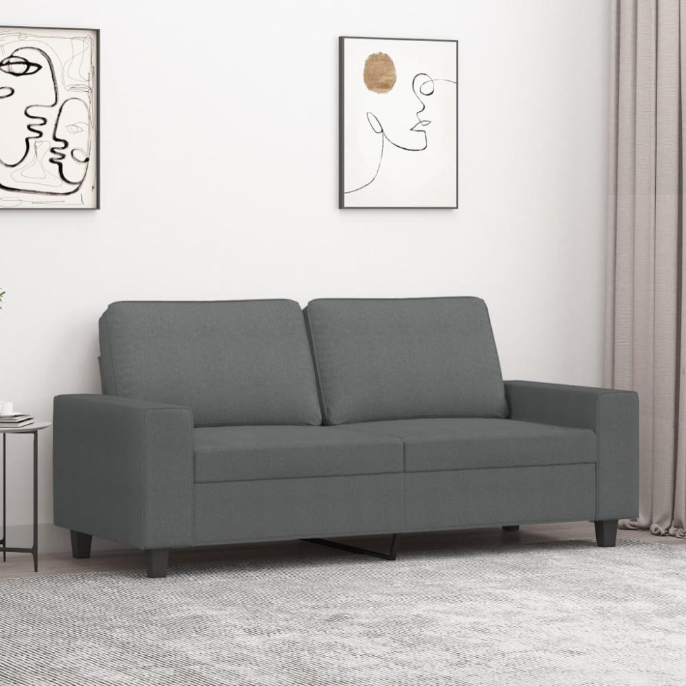 vidaXL 2-Sitzer-Sofa Dunkelgrau 140 cm Stoff 359392 Bild 1