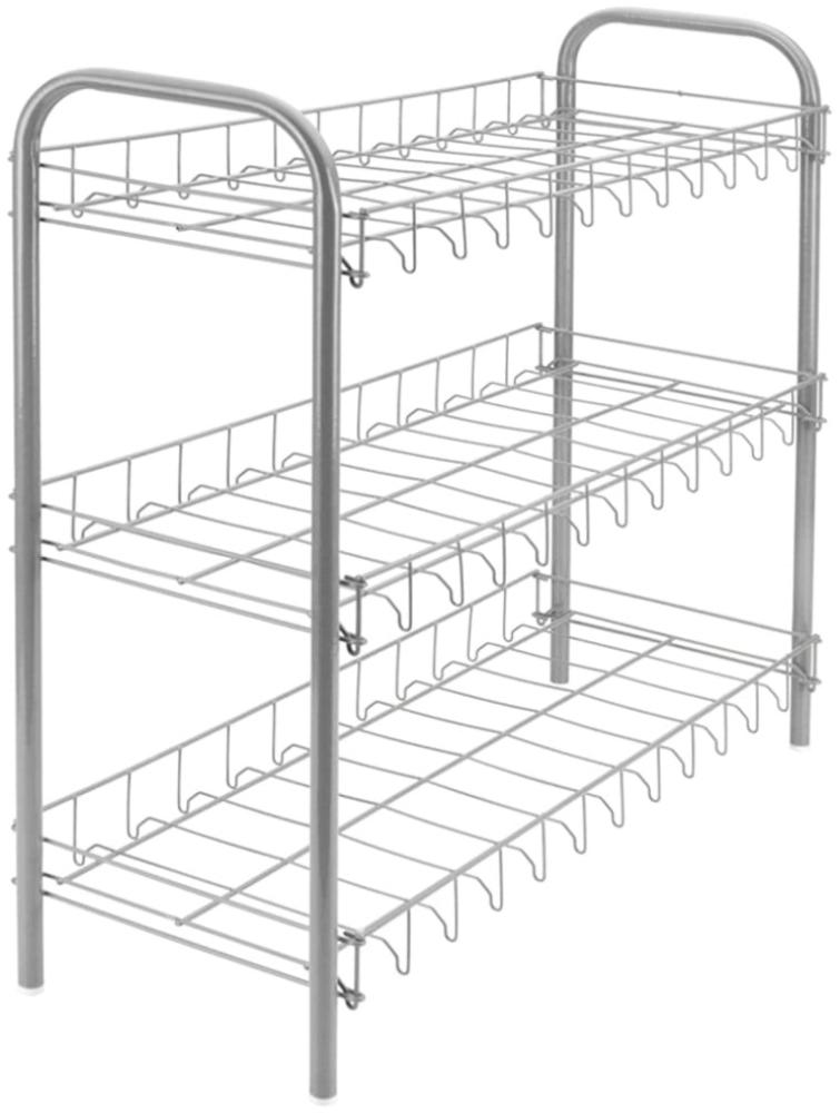 Metaltex Schuhregal mit 3 Ebenen Shoe 3 Silbergrau 430401 Bild 1