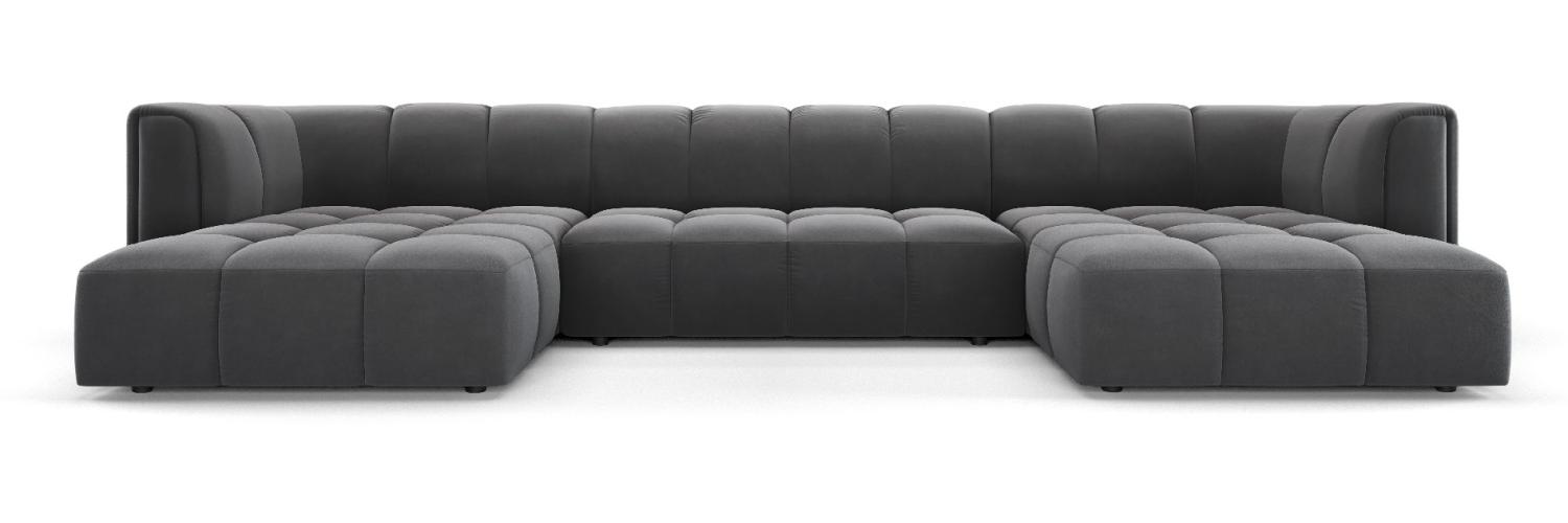 Micadoni Panorama Sofa Serena 5-Sitzer Samtstoff Grau Bild 1