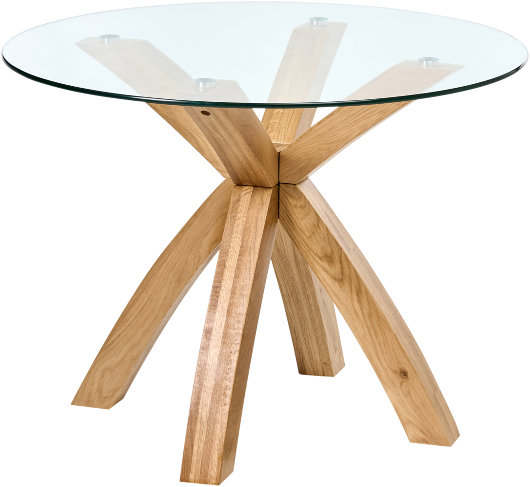 Esstisch YAPP Hellbraun 100 cm 100 cm Sicherheitsglas Bild 1