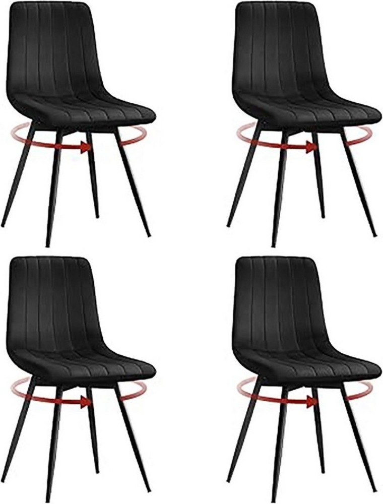 Woltu Esszimmerstuhl (4 St), drehbar, mit Rückenlehne, Metallbeine, Samt Bild 1