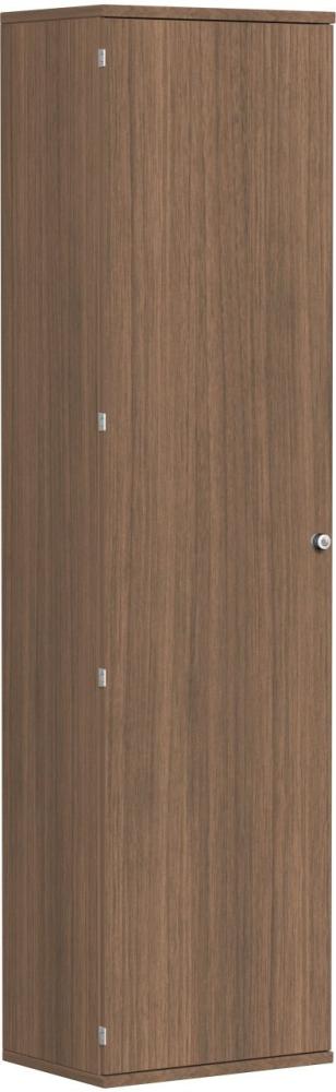 Garderobenschrank mit ausziehbarem Garderobenhalter, 60x42x230cm, Nussbaum Bild 1