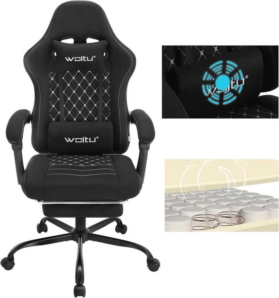 Woltu Gaming-Stuhl (1 St), mit Massagefunktion, ergonomisch, 150 kg, Tech-Stoff Bild 1