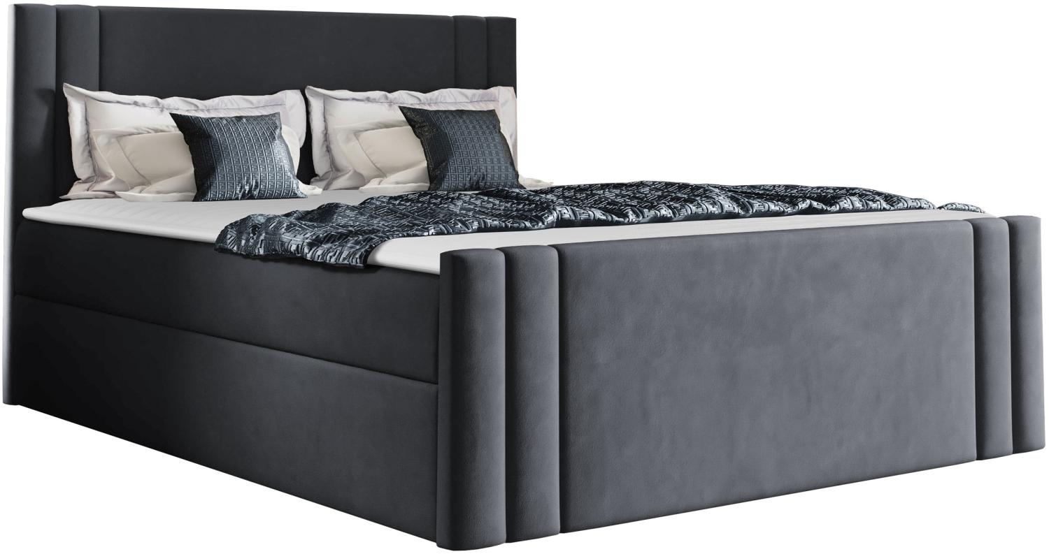 Boxspringbett Harlon, Dunkelgrau, 140 x 200 cm Bild 1