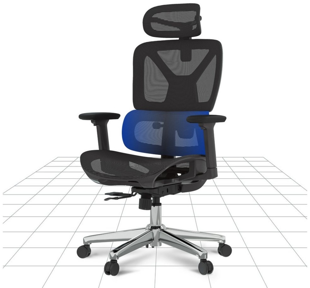 FLEXISPOT Bürostuhl ErgoX, Schreibtischstuhl Premium Ergonomischer (Rückenlehne verstellbar 90°-135°, 3D-Armlehnen, 3D-Kopfstütze, 5D-verstellbare Rückenlehne), Chef-Mesh-Bürostuhl, Computer-Bürostuhl, 130KG Tragkraft Bild 1