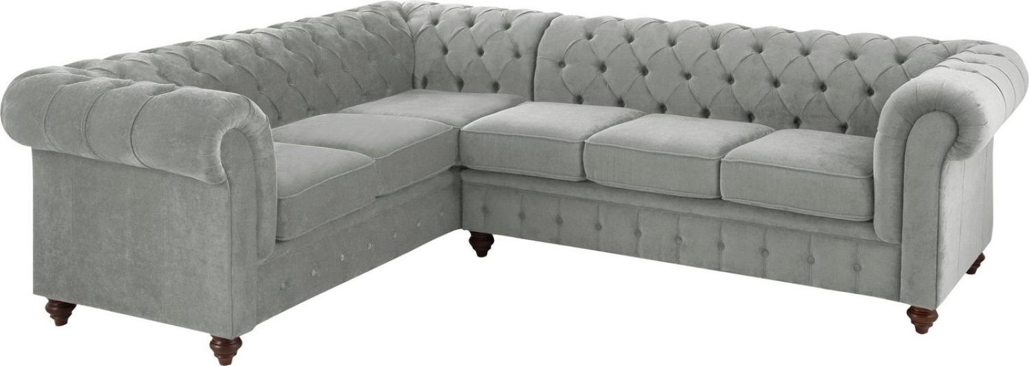 Home affaire Chesterfield-Sofa Duc Ecksofa L-Form, hochwertige Knopfheftung im Rücken, Samtoptik mit changierender Optik Bild 1