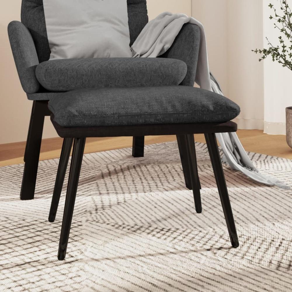 vidaXL Fußhocker Dunkelgrau 45 x 29,5 x 39 cm Stoff und Kunstleder Bild 1