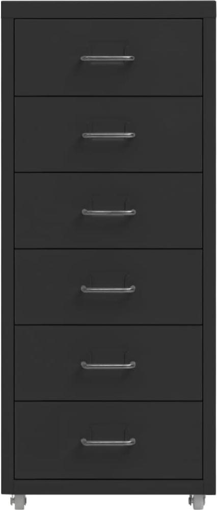 vidaXL Aktenschrank mit Rollen Schwarz 28 x 41 x 69 cm Metall [335918] Bild 1