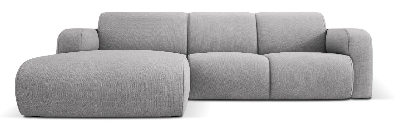 Micadoni Boucle Ecksofa Molino 4-Sitzer Links Strukturierter Stoff Hellgrau Bild 1